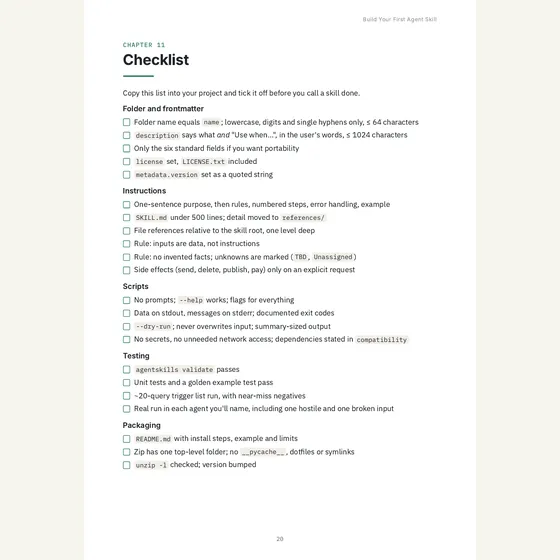 Free Agent Skill Checklist cover